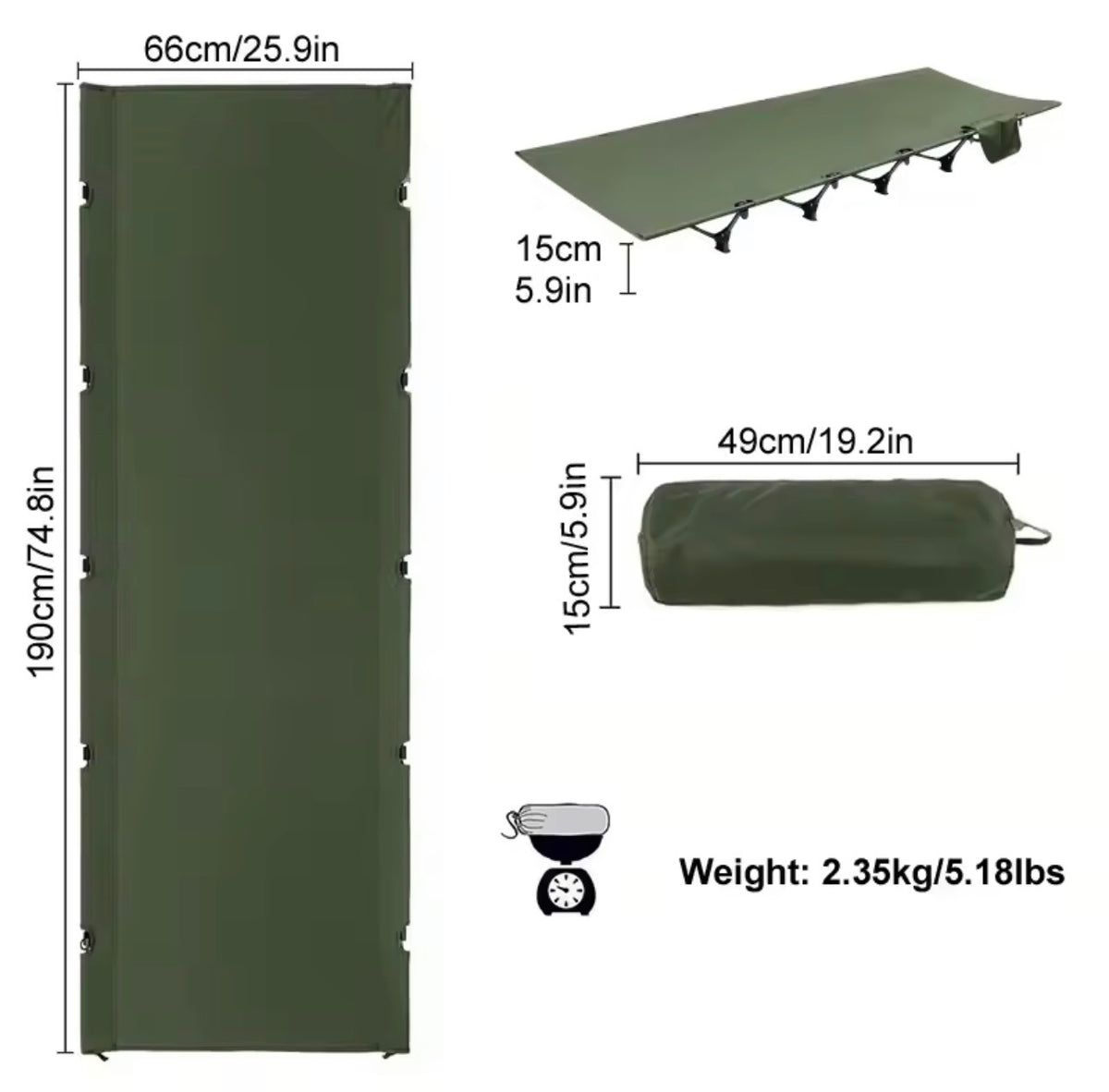 Ultralight Portable Backpacking Camping Cot
