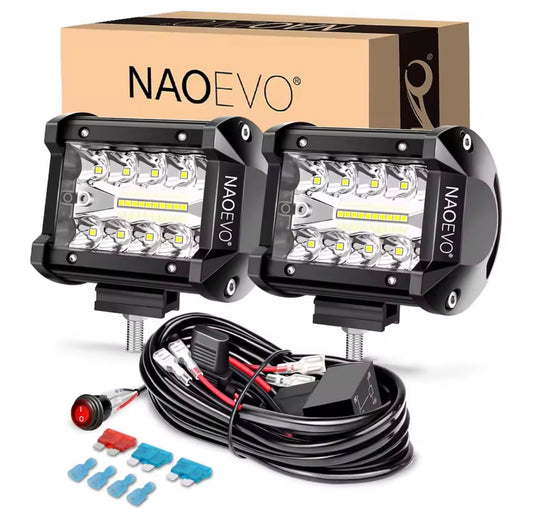 4-Inch LED Pod Lights – 2-Pack Spot/Flood Combo