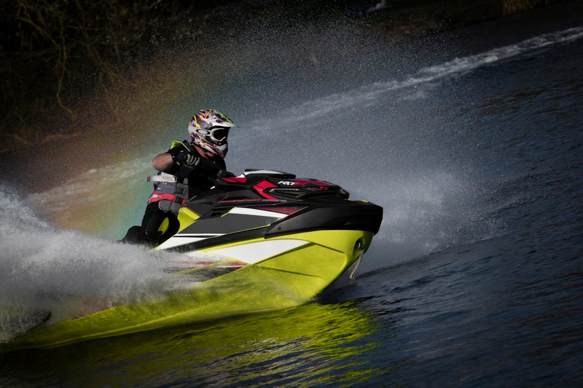 Jet ski riding across open water
