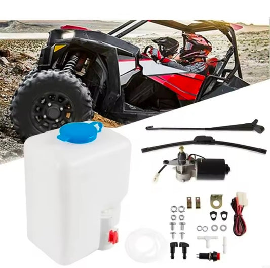 12V UTV Windshield Wiper + Washer System
