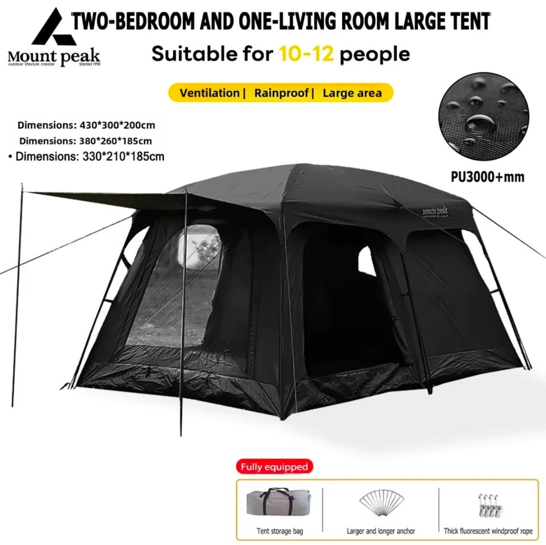 Mount Peak 5–8 Person Two-Bedroom Camping Tent