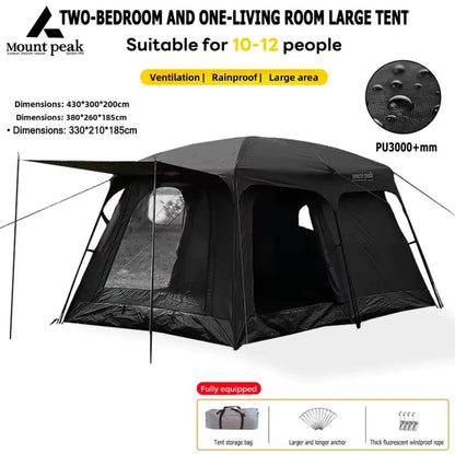 Mount Peak 5–8 Person Two-Bedroom Camping Tent