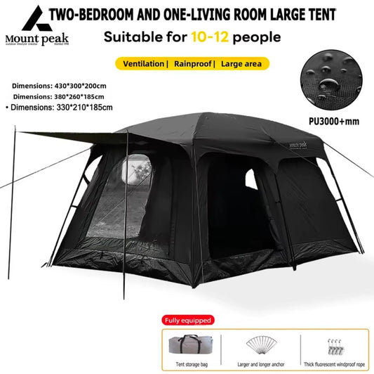 Mount Peak 5–8 Person Two-Bedroom Camping Tent