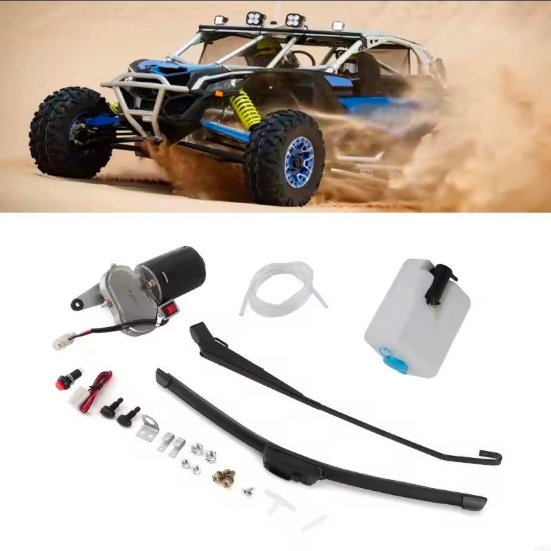 12V UTV Windshield Wiper + Washer System