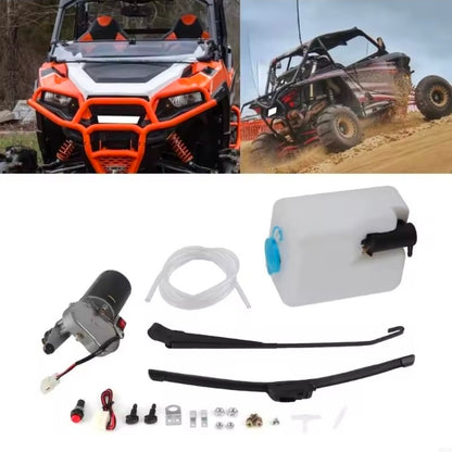 12V UTV Windshield Wiper + Washer System